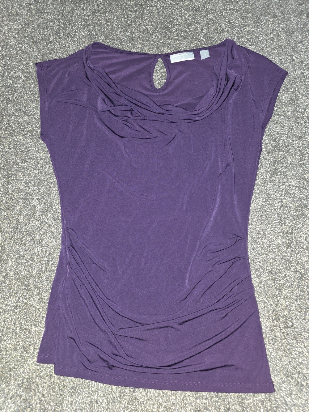 New York & Company Purple Draped Cowl Neck Sleeveless Top